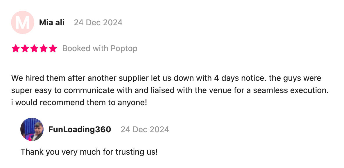 Real review from Mia Ali on Poptop