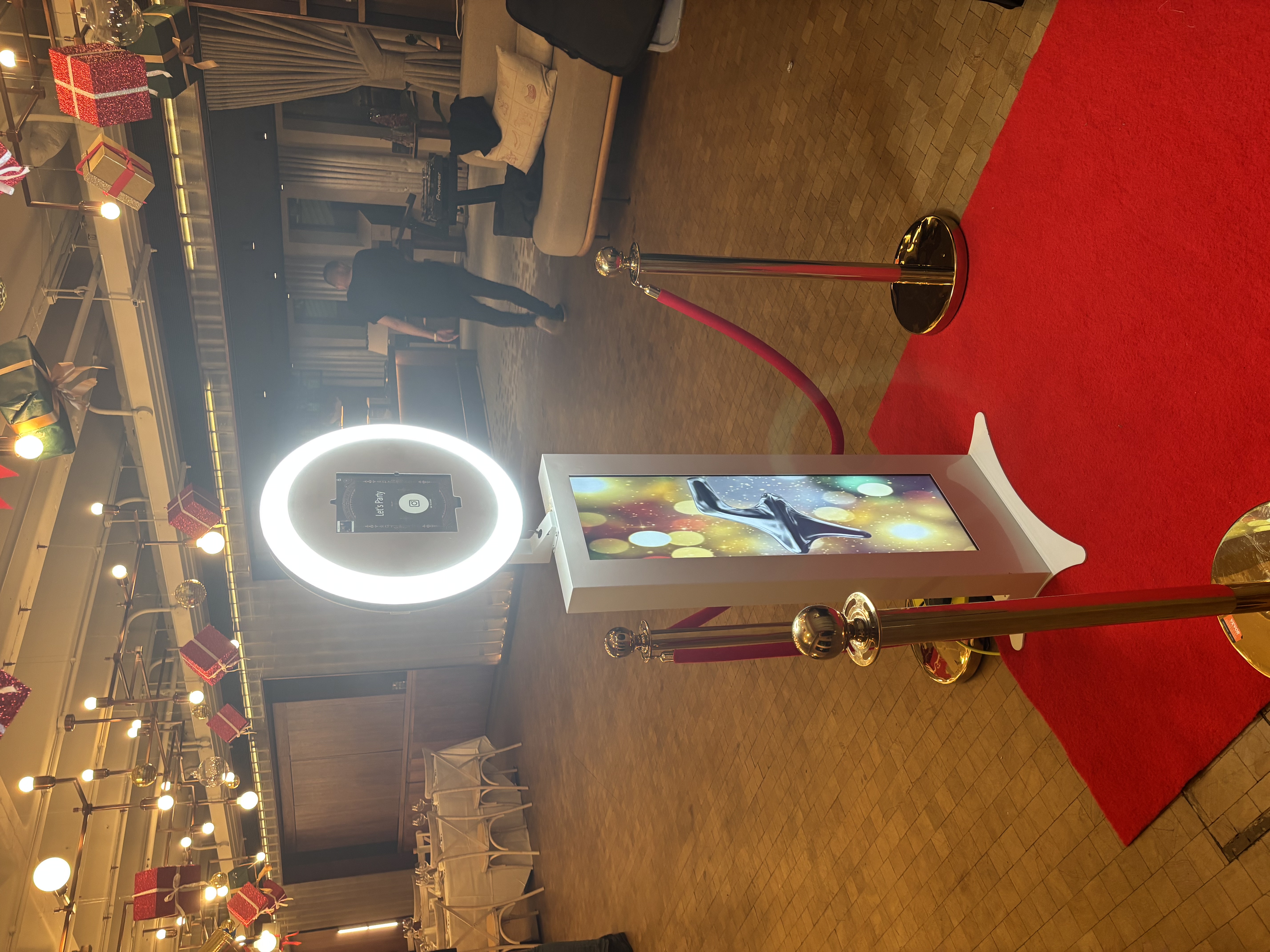 Selfie pod setup at an event venue in Essex